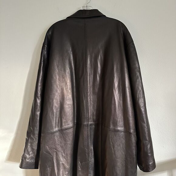 Michael Hoban Men’s XXL NORTH BEACH LEATHER Coat Overcoat Goth Rock 80s - Picture 4 of 16